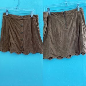 Brown velvet skirt